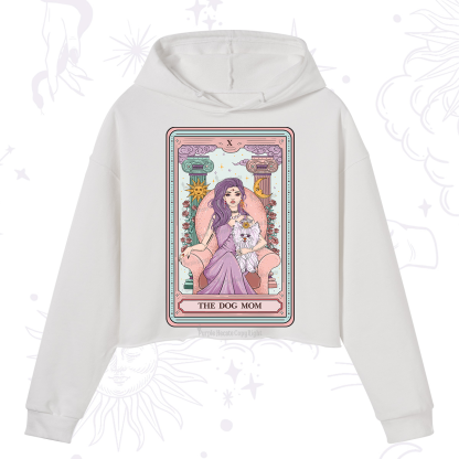 Purplehecate The Cute Dog Mom Tarot Card Crop Hoodie