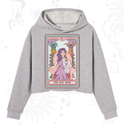 Purplehecate The Cute Dog Mom Tarot Card Crop Hoodie