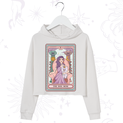 Purplehecate The Cute Dog Mom Tarot Card Crop Hoodie