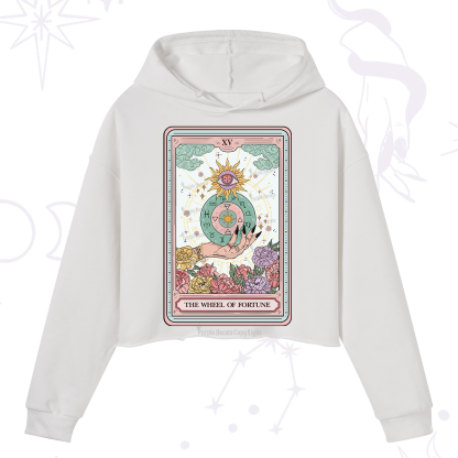 Purplehecate The Wheel of Fortune Tarot Card Crop Hoodie