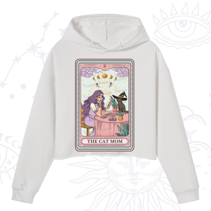 Purplehecate The Witchy Cat Mom Tarot Crop Hoodie