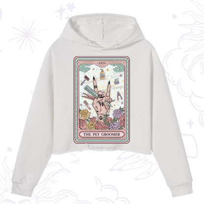 Purplehecate The Pet Groomer Tarot Card Crop Hoodie