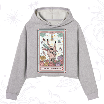 Purplehecate The Pet Groomer Tarot Card Crop Hoodie