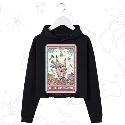 Purplehecate The Pet Groomer Tarot Card Crop Hoodie