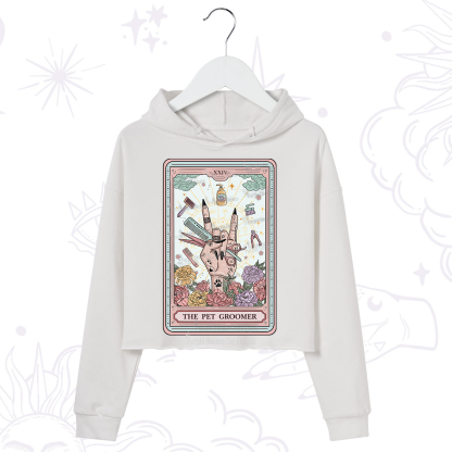 Purplehecate The Pet Groomer Tarot Card Crop Hoodie
