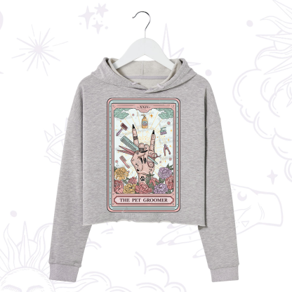 Purplehecate The Pet Groomer Tarot Card Crop Hoodie