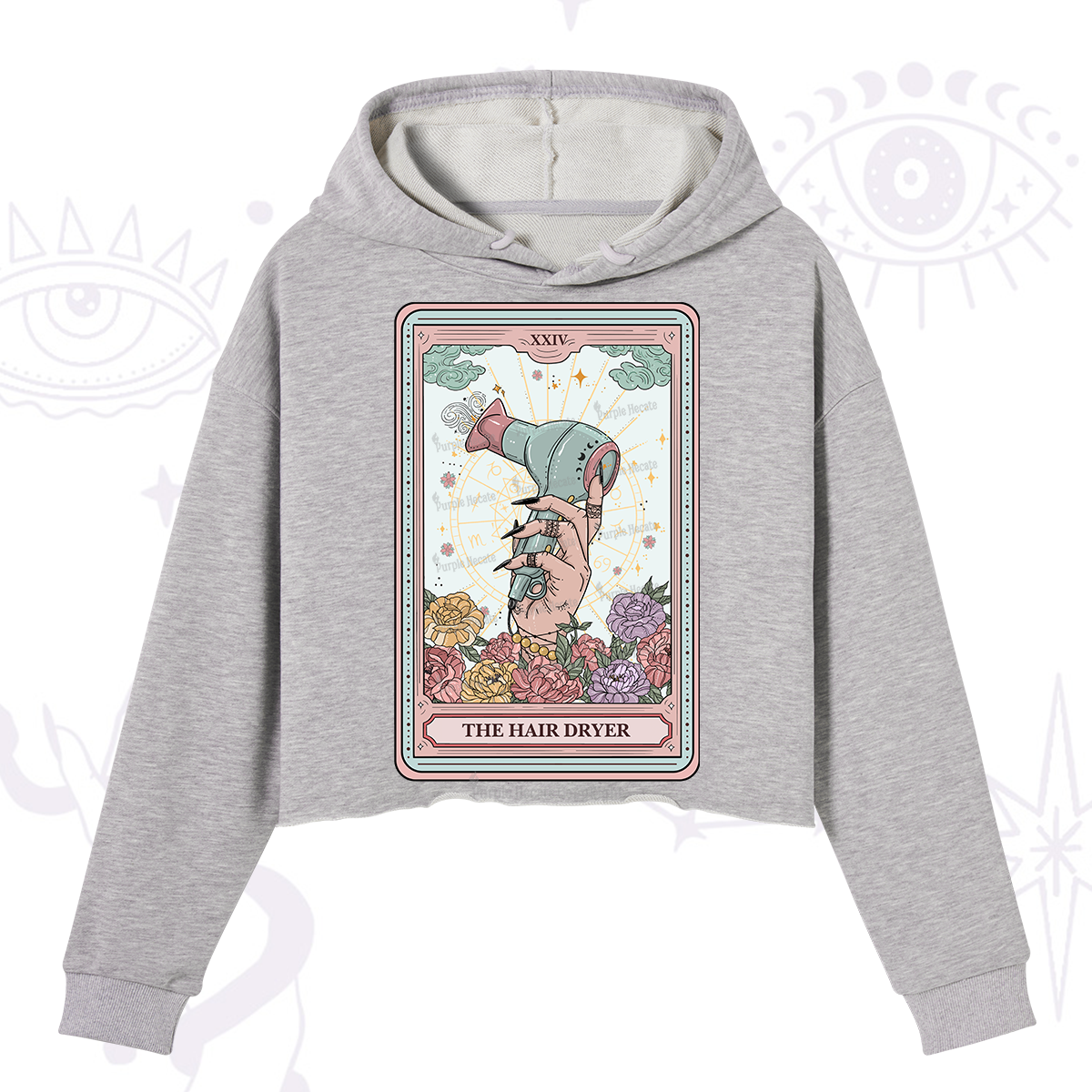 Purplehecate The Hair Dryer Life Tarot Crop Hoodie