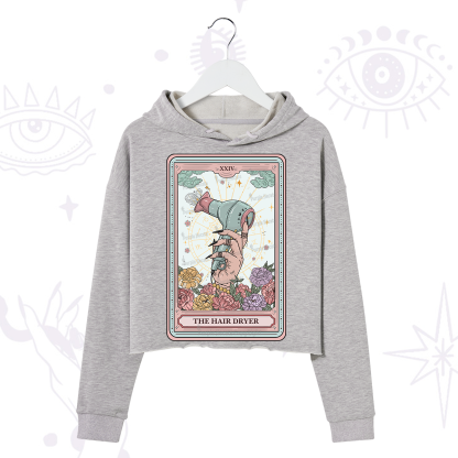 Purplehecate The Hair Dryer Life Tarot Crop Hoodie
