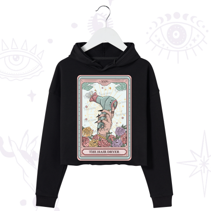 Purplehecate The Hair Dryer Life Tarot Crop Hoodie