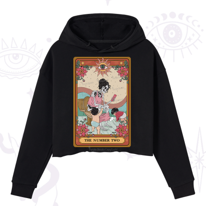 Purplehecate The Number Two Tarot Crop Hoodie