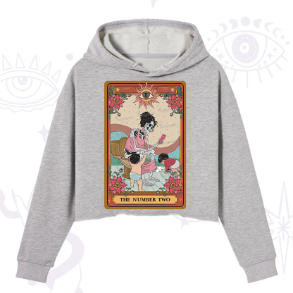 Purplehecate The Number Two Tarot Crop Hoodie