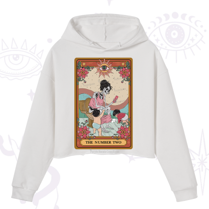 Purplehecate The Number Two Tarot Crop Hoodie