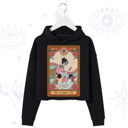 Purplehecate The Number Two Tarot Crop Hoodie