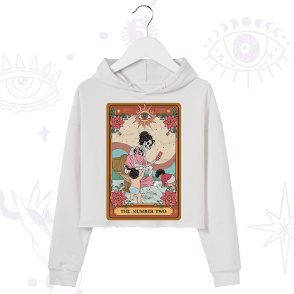 Purplehecate The Number Two Tarot Crop Hoodie