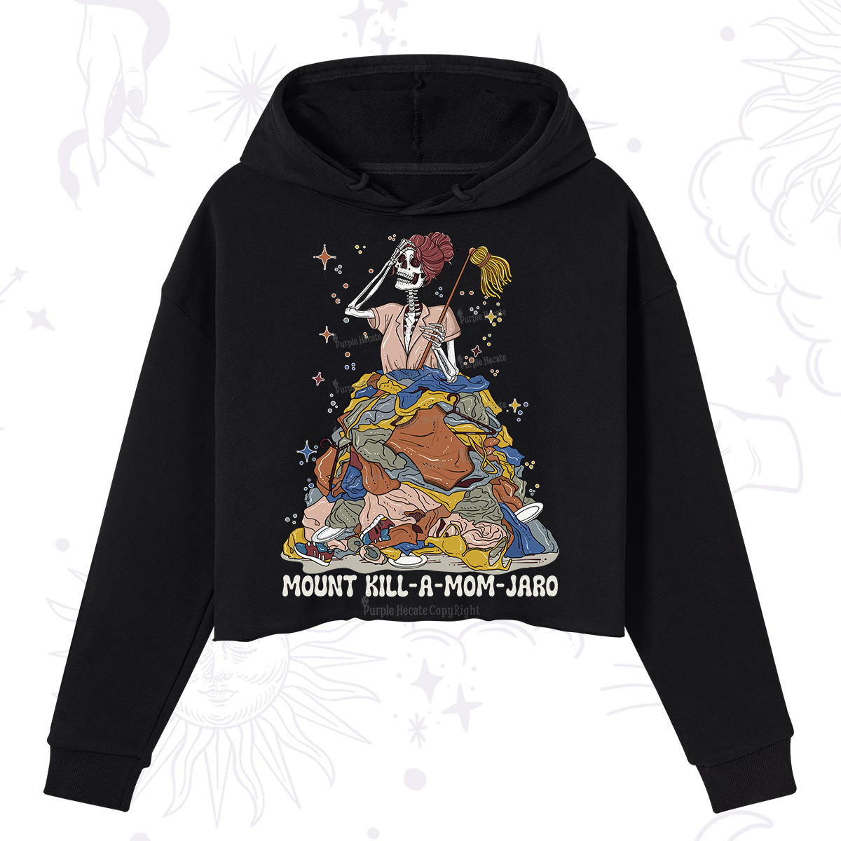 Purplehecate Mount Mom's Chaos Crop Hoodie