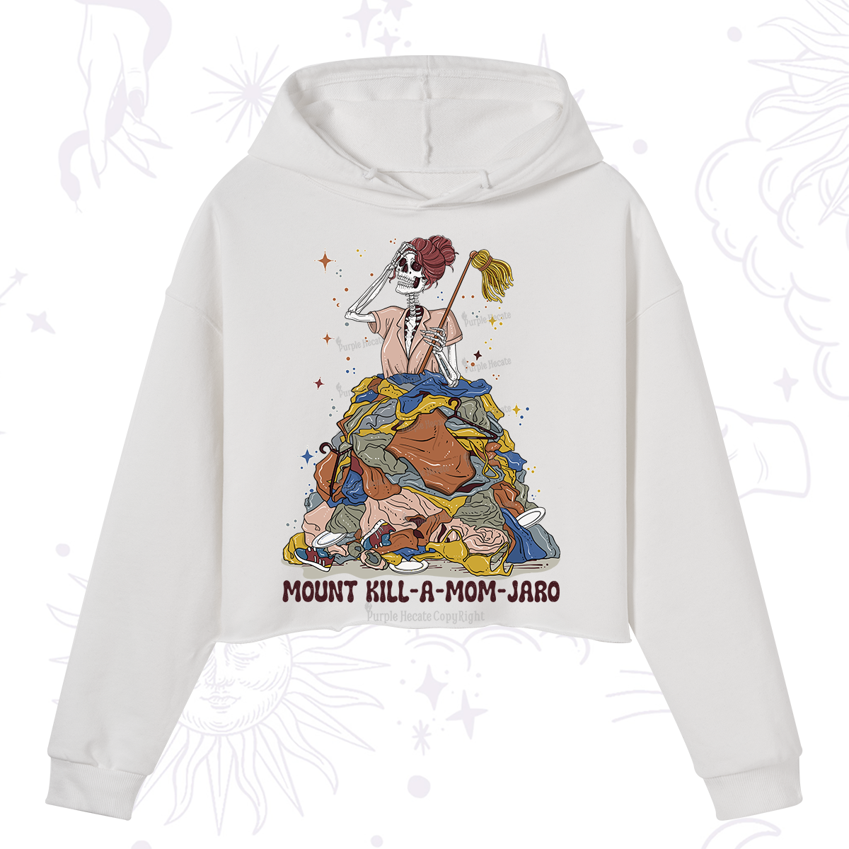 Purplehecate Mount Mom's Chaos Crop Hoodie