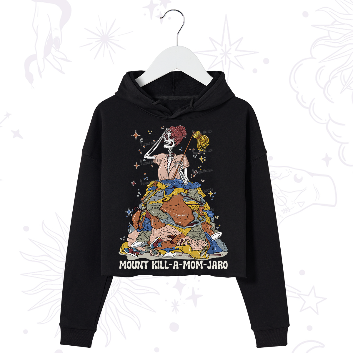 Purplehecate Mount Mom's Chaos Crop Hoodie