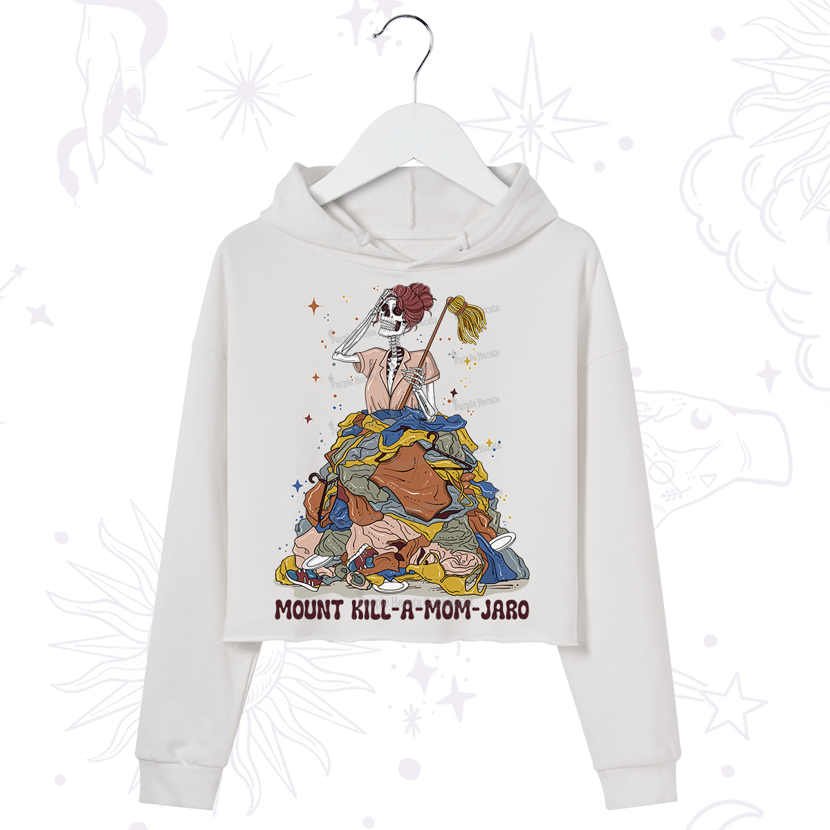 Purplehecate Mount Mom's Chaos Crop Hoodie