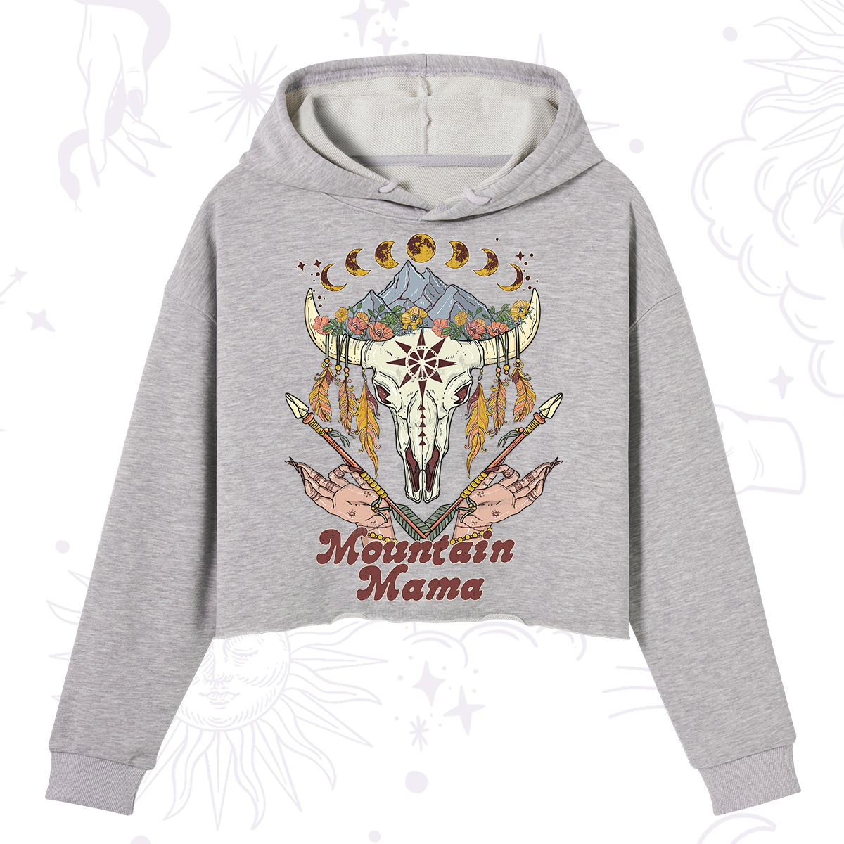 Purplehecate Mountain Mama Crop Hoodie