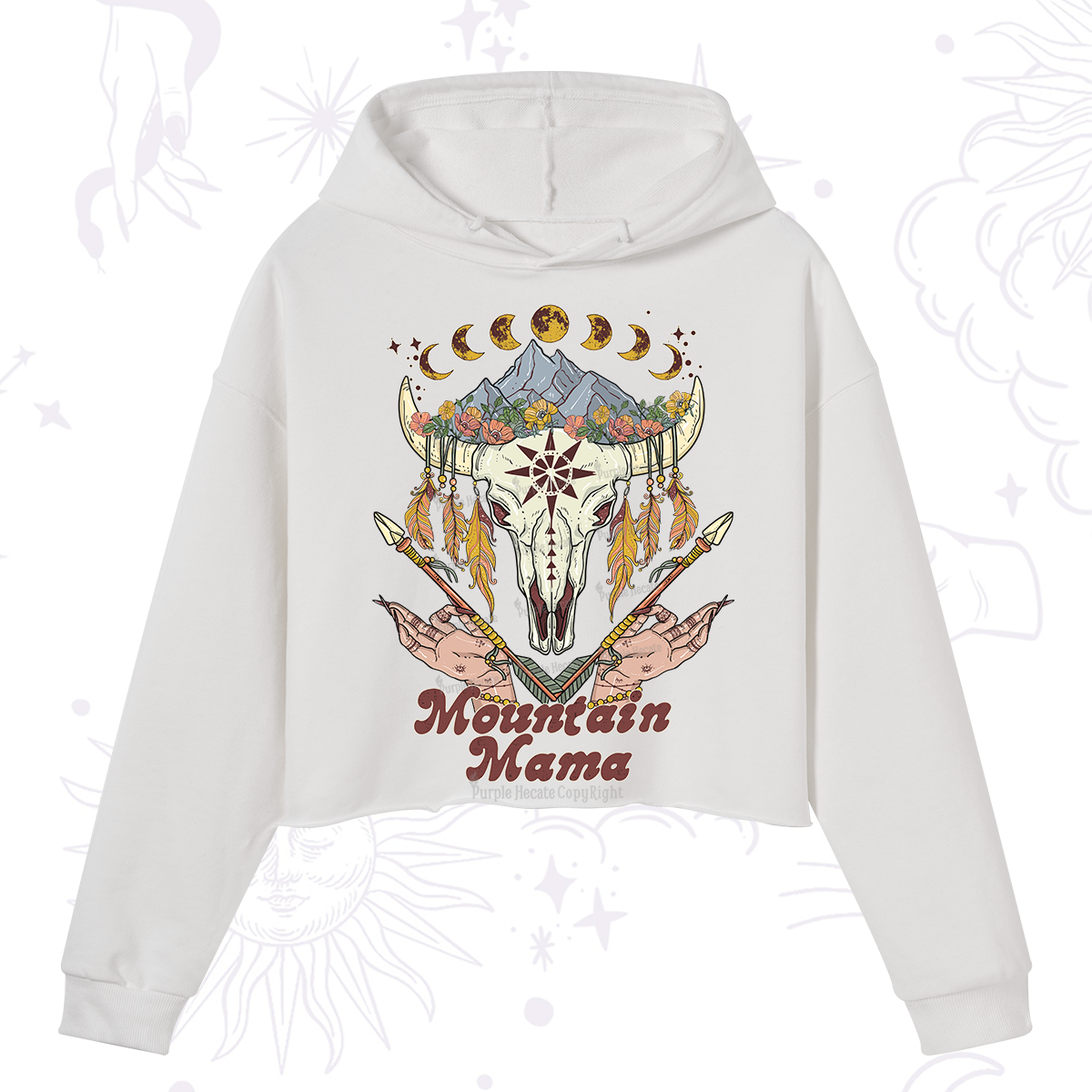 Purplehecate Mountain Mama Crop Hoodie