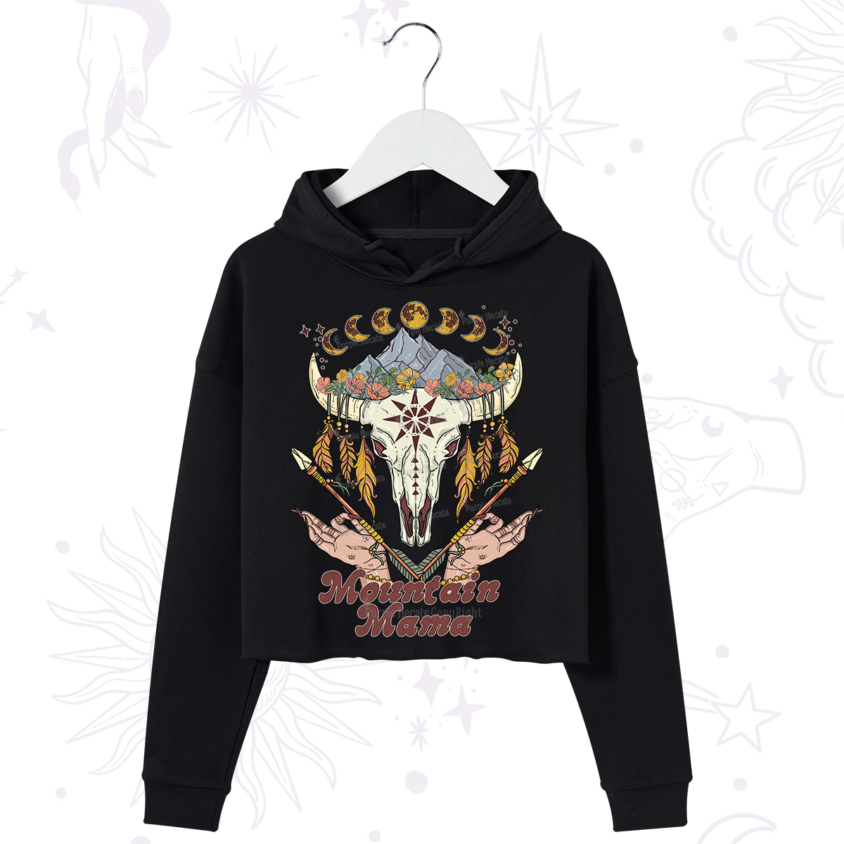 Purplehecate Mountain Mama Crop Hoodie