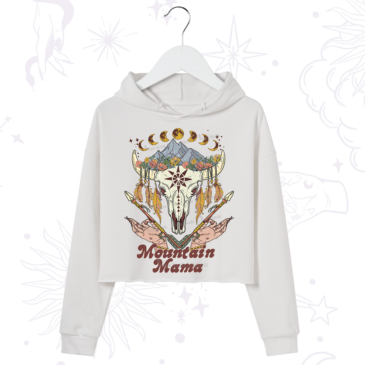 Purplehecate Mountain Mama Crop Hoodie