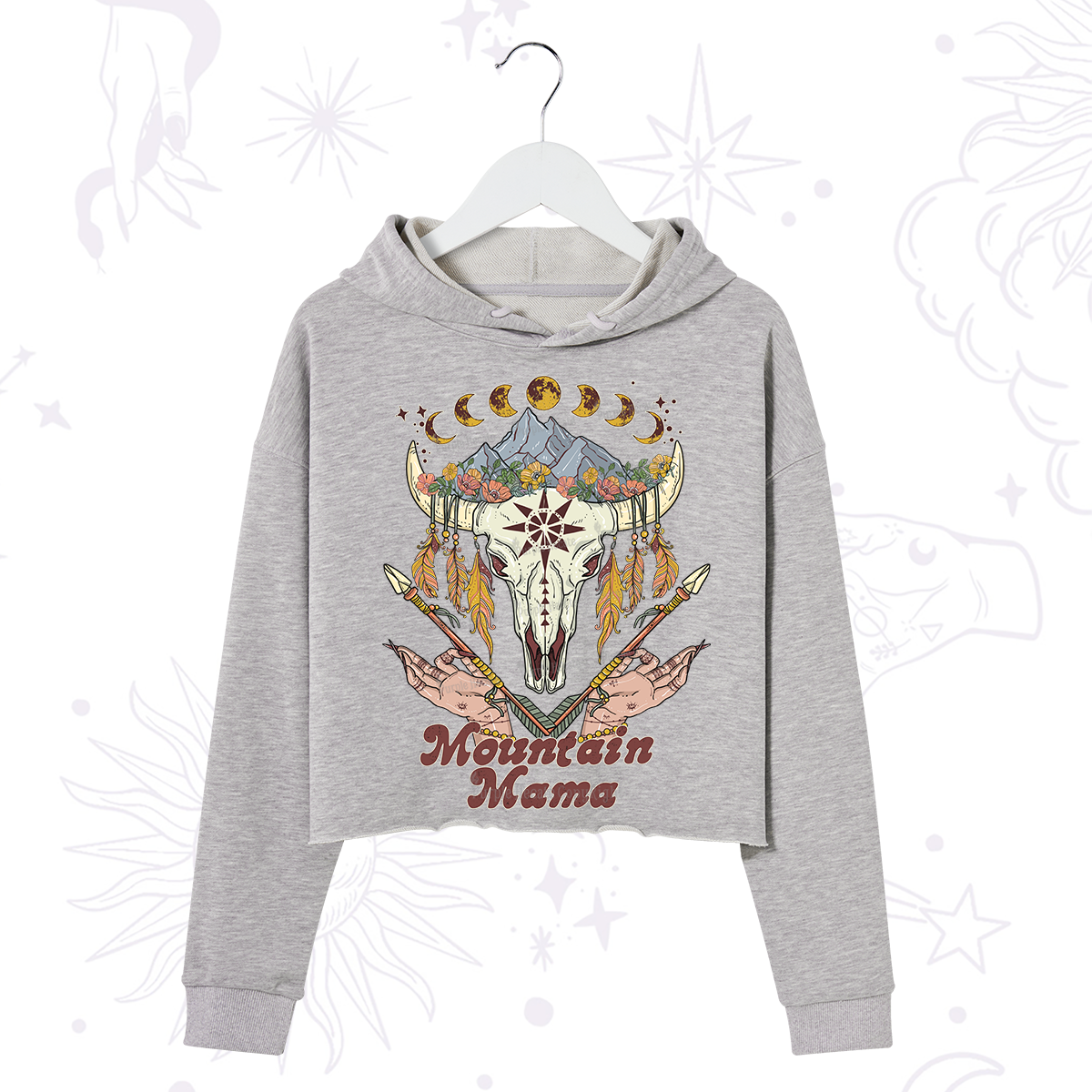 Purplehecate Mountain Mama Crop Hoodie