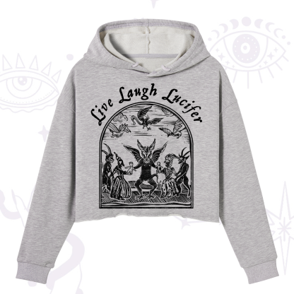 Purplehecate Live Laugh Lucifer Crop Hoodie