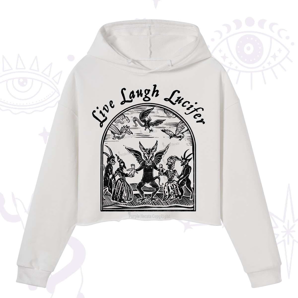 Purplehecate Live Laugh Lucifer Crop Hoodie