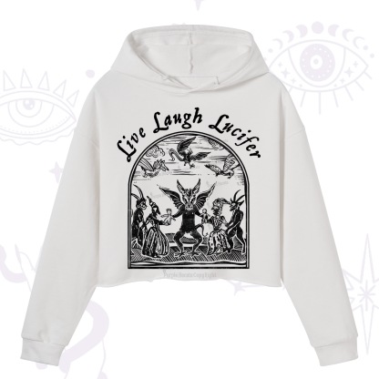 Purplehecate Live Laugh Lucifer Crop Hoodie