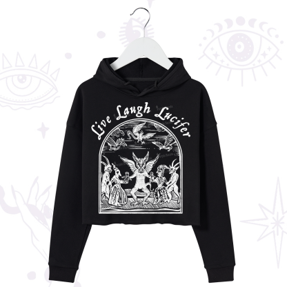 Purplehecate Live Laugh Lucifer Crop Hoodie