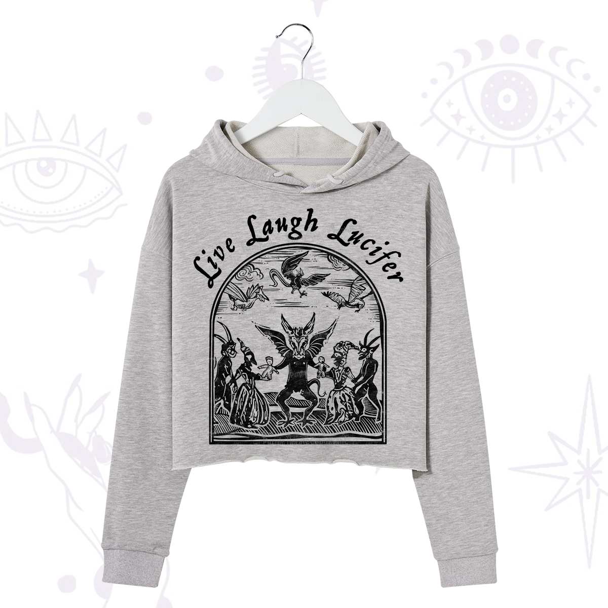 Purplehecate Live Laugh Lucifer Crop Hoodie