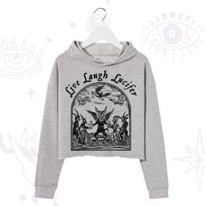 Purplehecate Live Laugh Lucifer Crop Hoodie