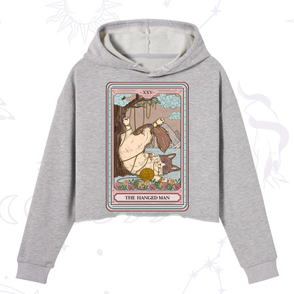 Purplehecate The Hanged Man Tarot Cat Crop Hoodie