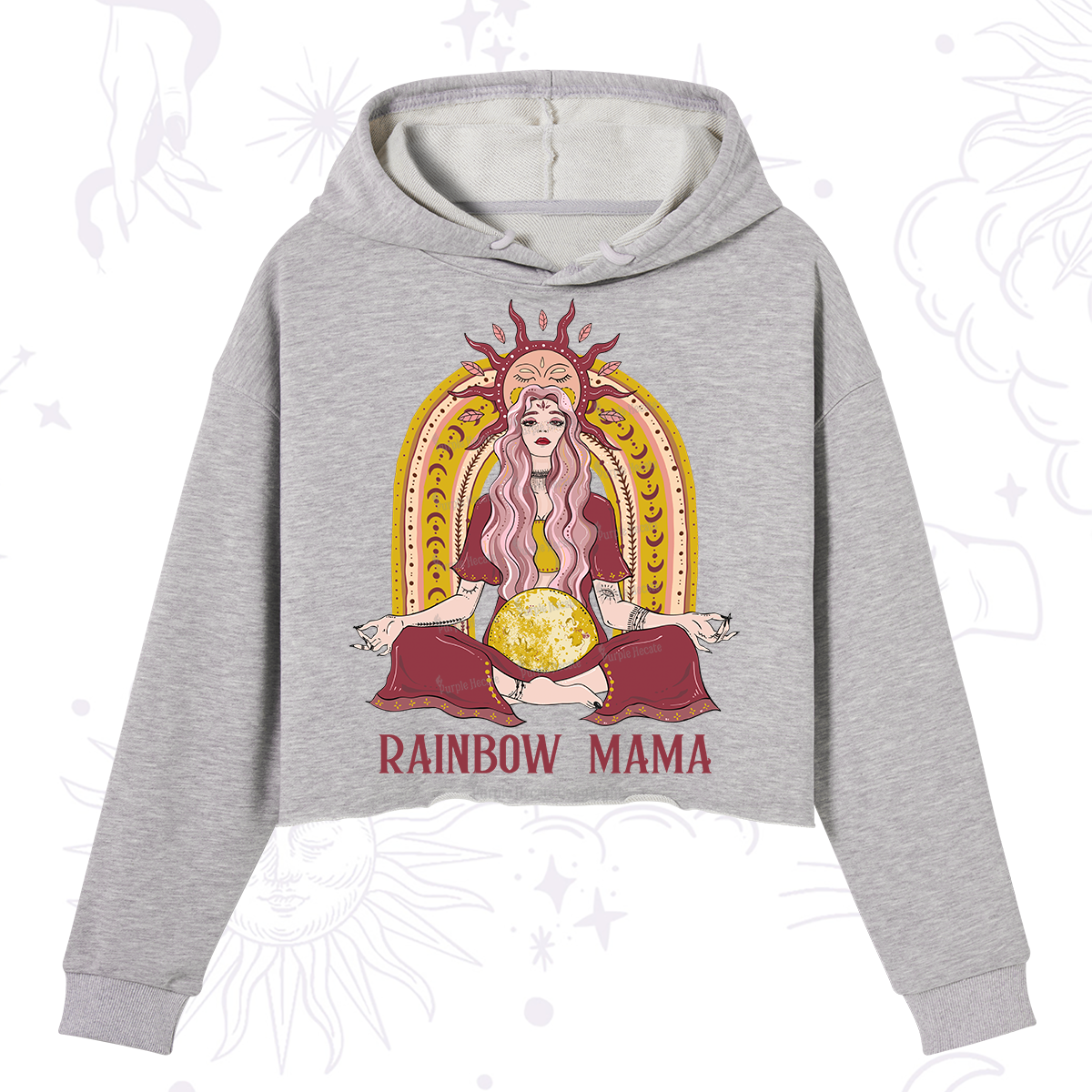 Purplehecate Rainbow Mama Crop Hoodie