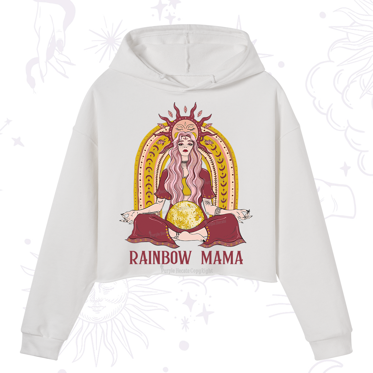 Purplehecate Rainbow Mama Crop Hoodie
