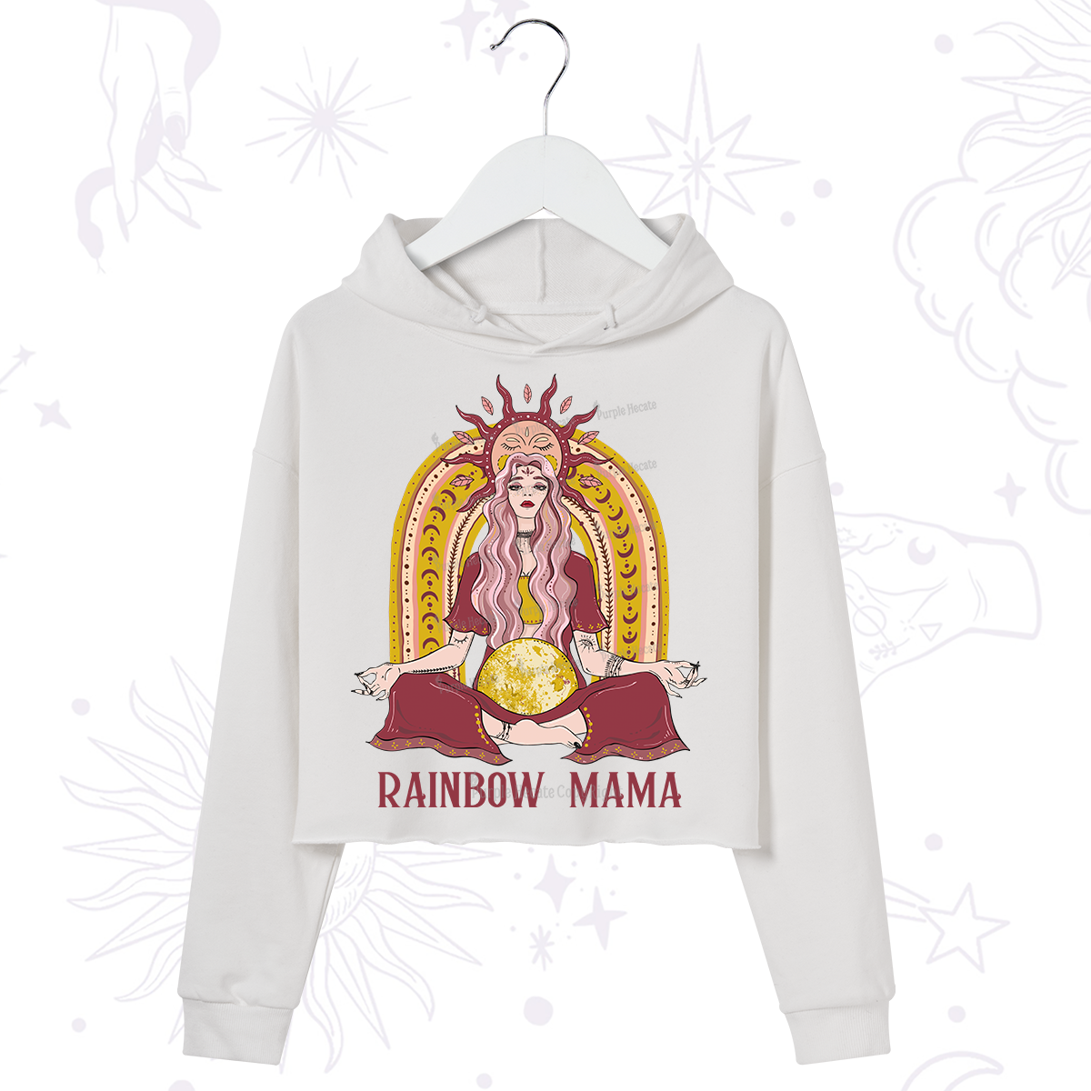 Purplehecate Rainbow Mama Crop Hoodie