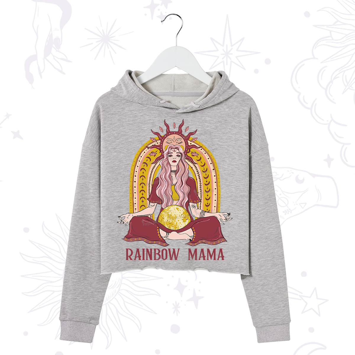 Purplehecate Rainbow Mama Crop Hoodie