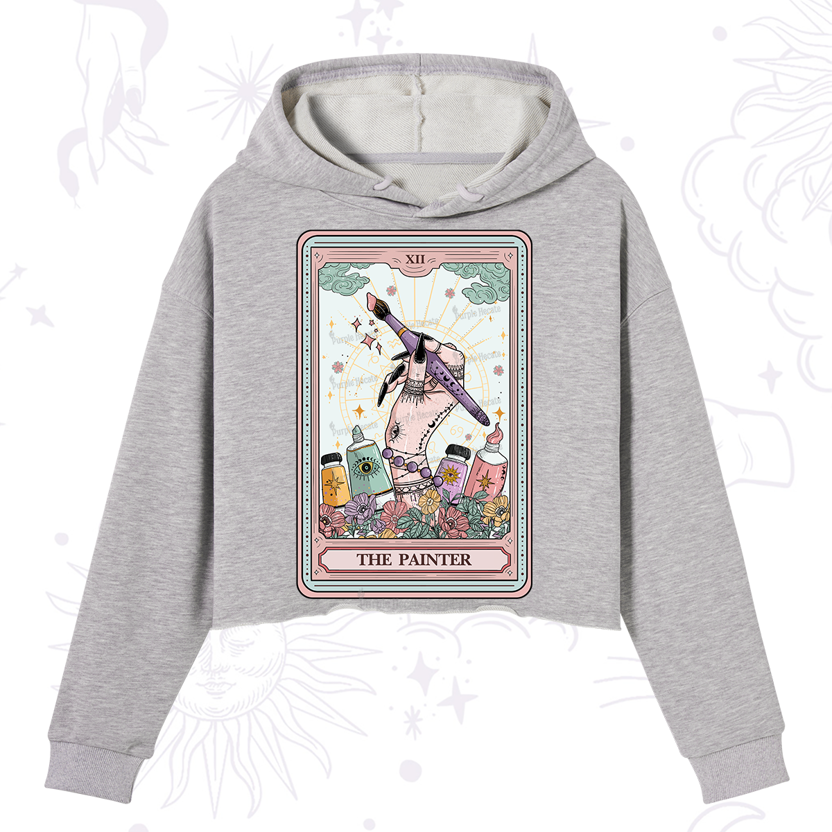 Purplehecate The Painter Tarot Crop Hoodie