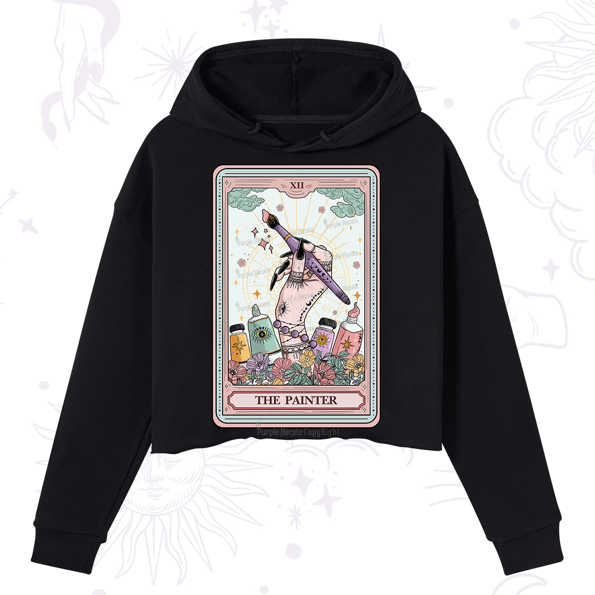 Purplehecate The Painter Tarot Crop Hoodie
