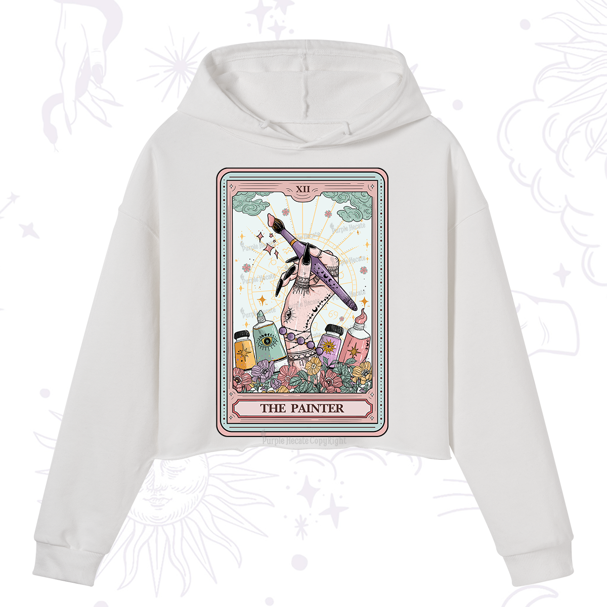 Purplehecate The Painter Tarot Crop Hoodie