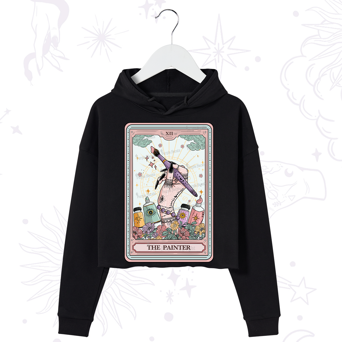 Purplehecate The Painter Tarot Crop Hoodie