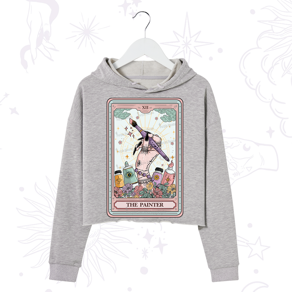 Purplehecate The Painter Tarot Crop Hoodie