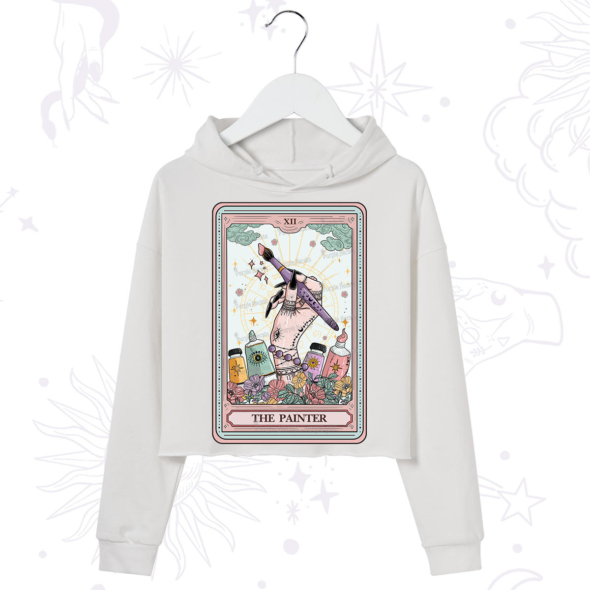 Purplehecate The Painter Tarot Crop Hoodie