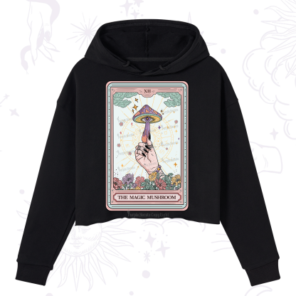 Purplehecate The Magic Murshroom Tarot Crop Hoodie