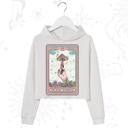 Purplehecate The Magic Murshroom Tarot Crop Hoodie