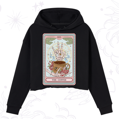 Purplehecate The Coffee Tarot Crop Hoodie