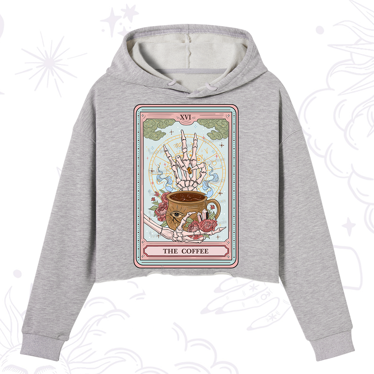 Purplehecate The Coffee Tarot Crop Hoodie