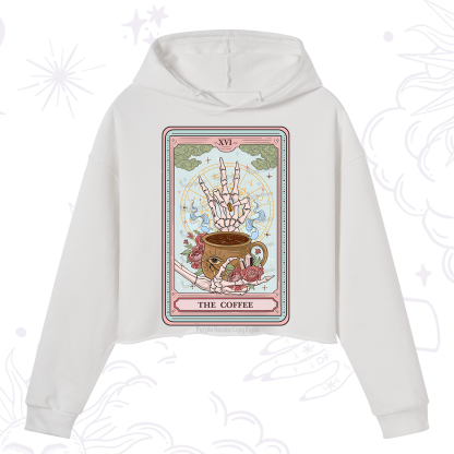 Purplehecate The Coffee Tarot Crop Hoodie