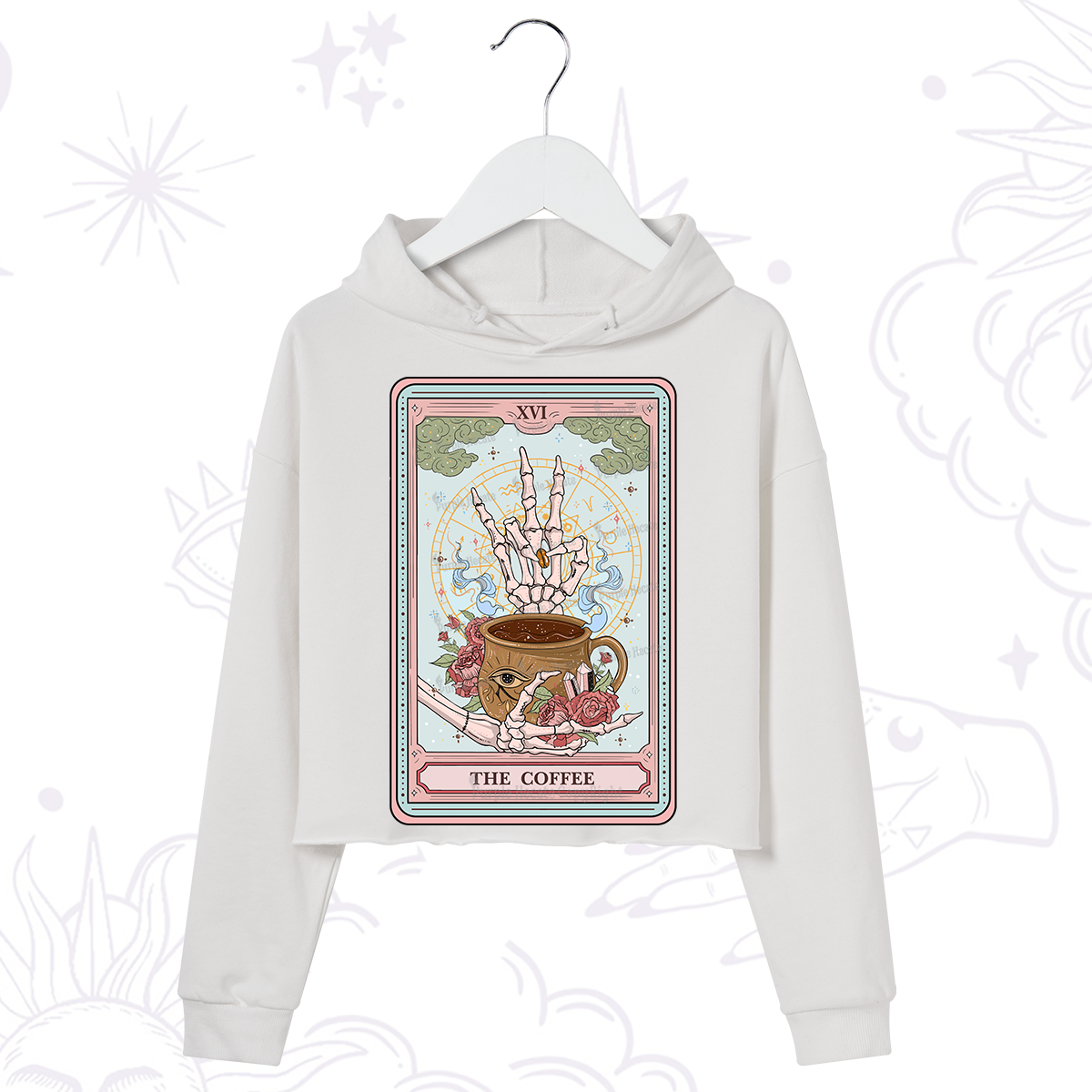 Purplehecate The Coffee Tarot Crop Hoodie